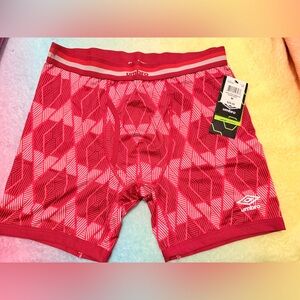 Umbro comfort control men’s performance Red Boxer Briefs